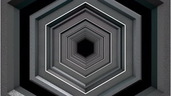 3D Hexagon Tunnel 01