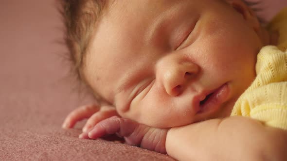 Adorable Newborn Baby Sleeping