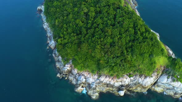 Aerial view of Koh Pu (Carb Island) near Kata beach in Phuket, Thailand