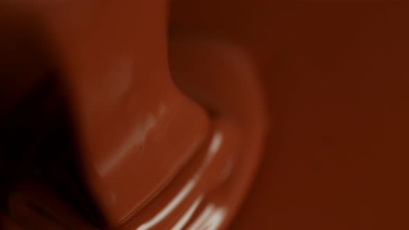 Super Slow Motion Shot of Pouring Meldet Chocolate at 1000Fps