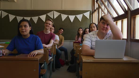 Teenagers in a school classroom