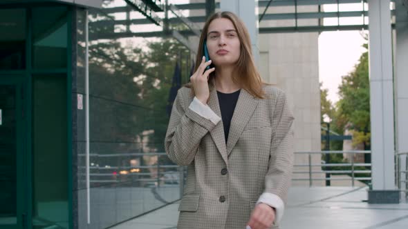 Portrait of a Business Woman Talking on the Phone