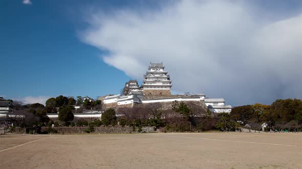 Himeji Ancient Castle Complex on Day Timelapse