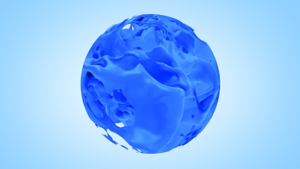 Pouring Blue Color Splash In Sphere