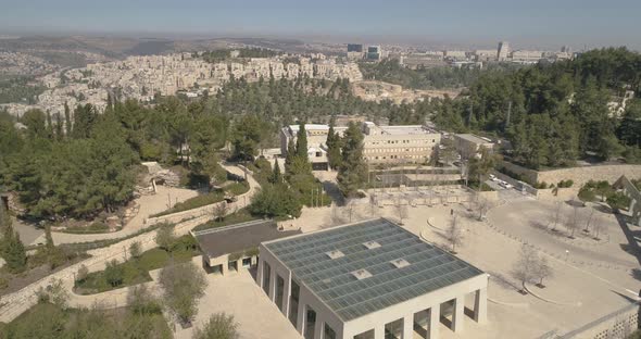 Aerial view of Israel Holocaust Museum, Jerusalem, Israel.