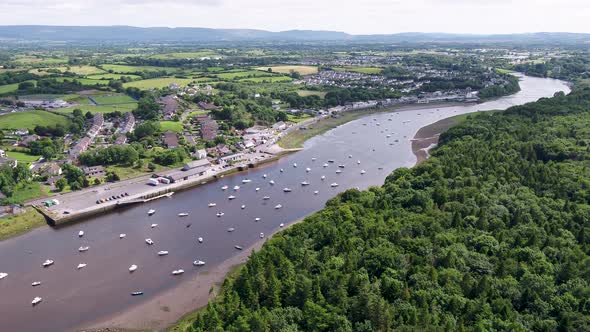 Aerial View of Ballina in County Mayo  Republic of Ireland