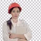 Female architect in hardhat holding tablet, Alpha Channel - VideoHive Item for Sale