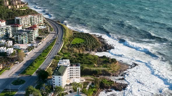 Grand Storm Waves Aerial View 4 K