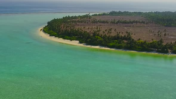 Aerial drone nature of seashore beach break by lagoon with sand background