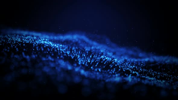 Blue Particles Cinematic Effect Animation 4K