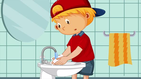 Boy Washing His Hands 4K