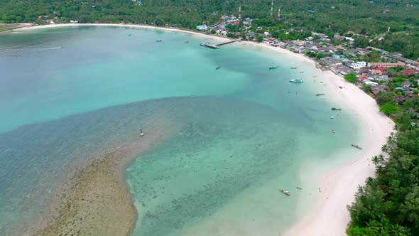 Aerial View of Malibu Beach in Koh Phangan Thailand