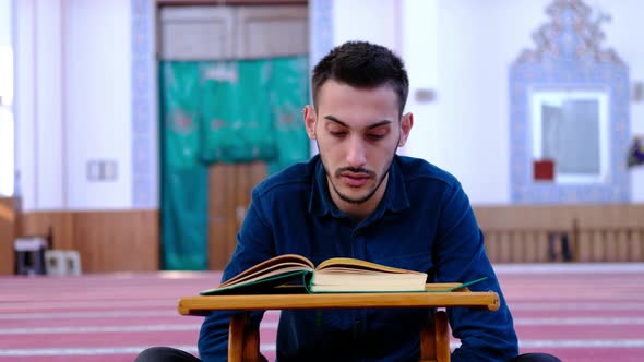 Young Muslim Who Recite the Quran Mosque