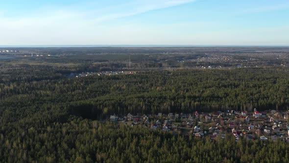 Village with Summer Houses in Forest