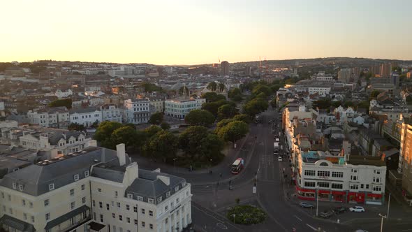 Aerial Drone Video Old Steine Gardens Brighton Beach Uk