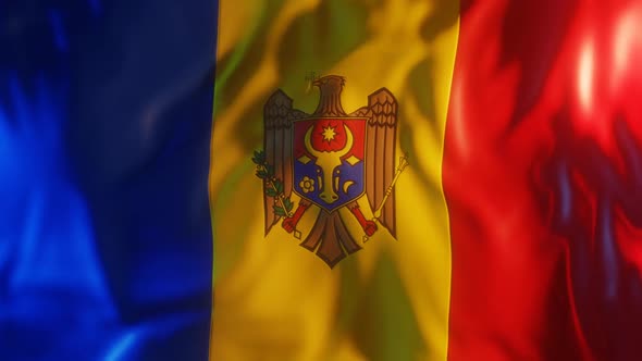 Moldova Flag with Edge Bump