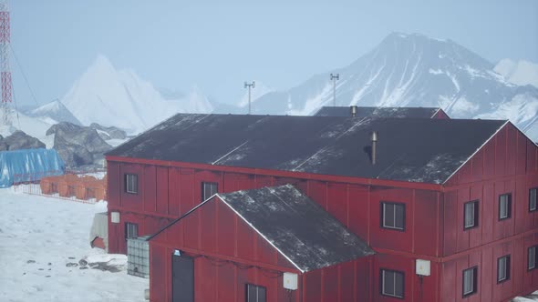 Science Station in Antarctica at Summer