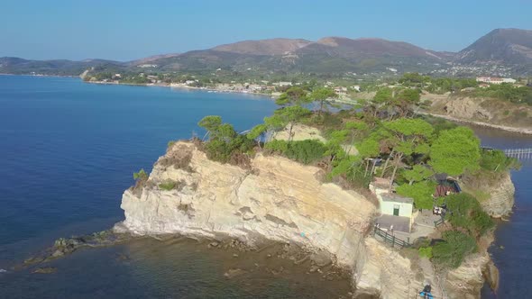 Video of famous islet of Cameo in Agios Sostis area of Laganas, Zakynthos island, Ionian Greece. Aer