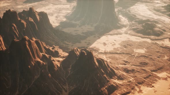 An Aerial Drone Shot of the Red Rocks Canyon