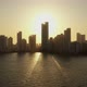 Beautiful Sunset Over Modern Skyscrapers Business Apartments Hotels Aerial View - VideoHive Item for Sale