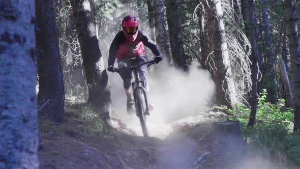 Mountain Biker- Dark and dusty trail