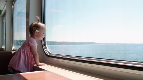 Baby Girl Toddler Riding Washington Ferry alt