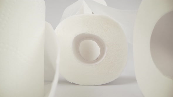 Beautiful white paper rolls for cleanliness hygiene and personal care.