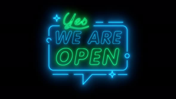 We Are Open Neon Sign Alpha Channel
