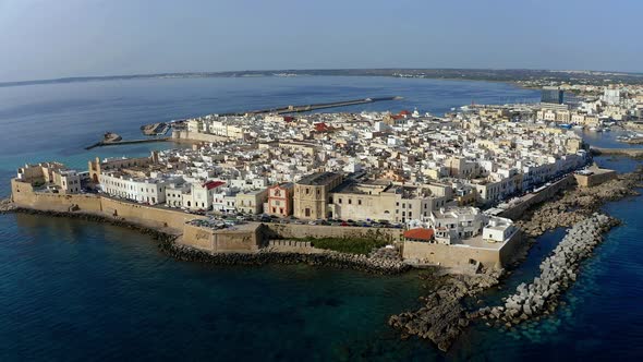 Aerial view of Gallipoli in Apulia, Italy