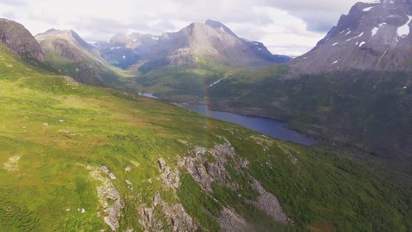 Mountain Landscape With A Rainbow 