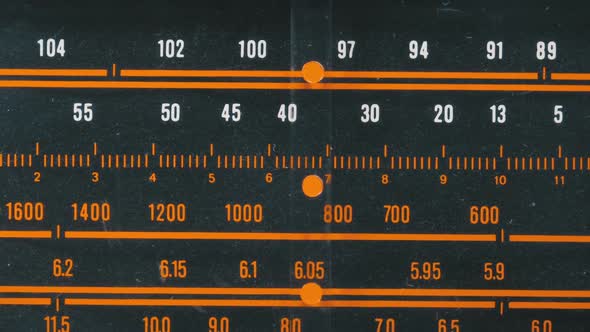 Tuning Analog Radio Dial Frequency on Scale of the Vintage Receiver