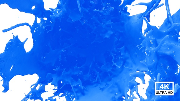 Blue Paint Splash Explosion 4K