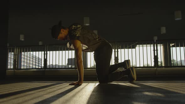 View of a b-boy performing