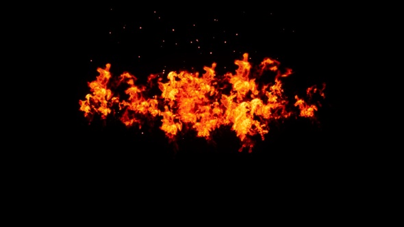 Inferno burst red fire flame at the center of the screen  with fireworks effects alt