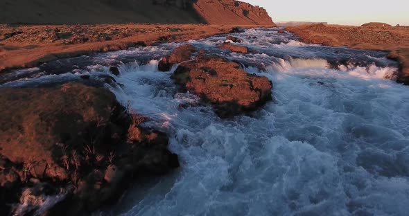 Aerial Iceland River Rapids