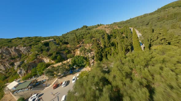 Drone Over Landscape From Angelokastro