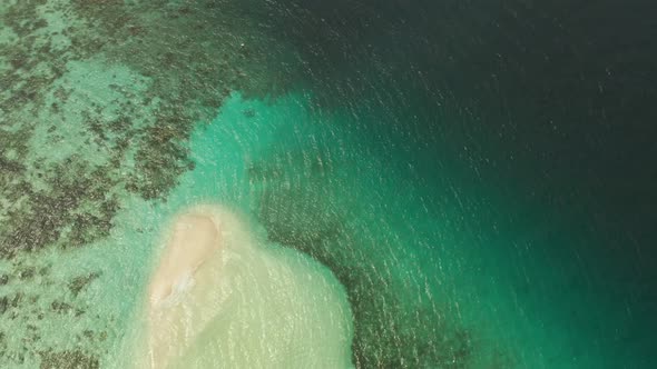 Small Torpic Island White Sandy Beach Top View