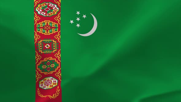 Turkmenistan Waving Flag Animation 4K Moving Wallpaper Background