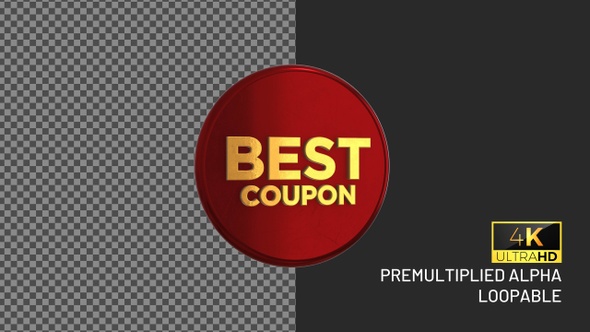 Best Coupon Rotating Looping Badge with Alpha Channel