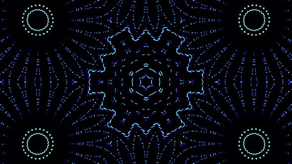 abstract light governing blue color, kaleidoscope