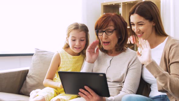 Mother, Daughter and Grandmother with Tablet Pc