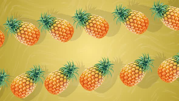 2D Pineapple Background 4K