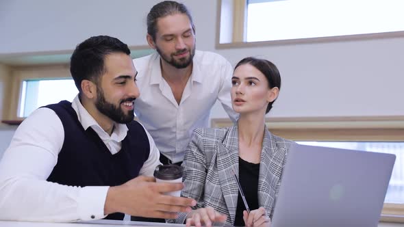 Business Meeting, People Working On Computer In Modern Office