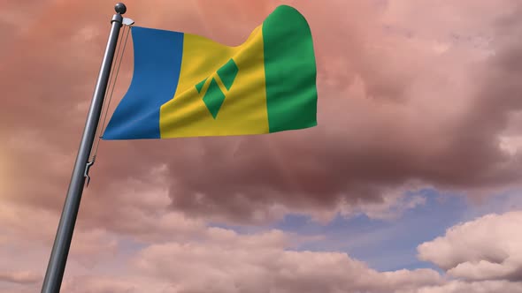 Saint Vincent And The Grenadines Flag 4K