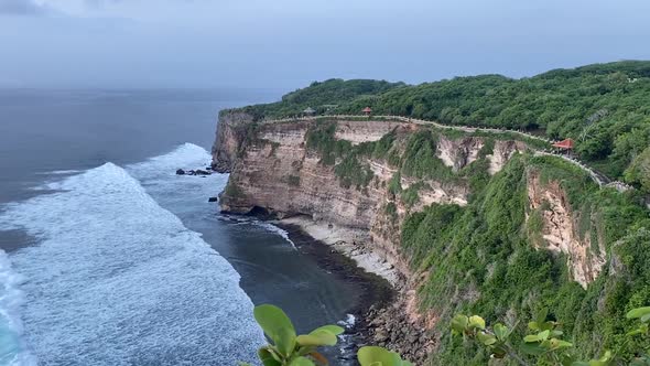 Sunset From the Pura Uluwatu Temple on Bali Island in Indonesia