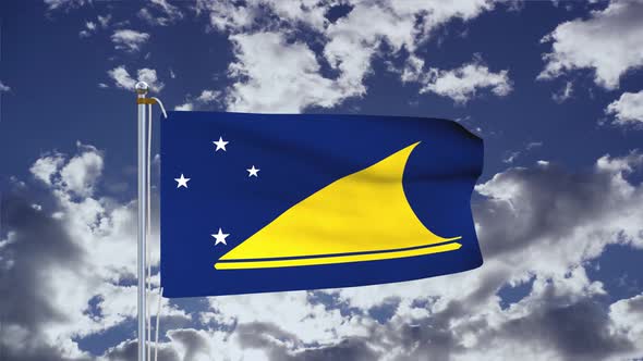 Tokelau Flag Waving 4k
