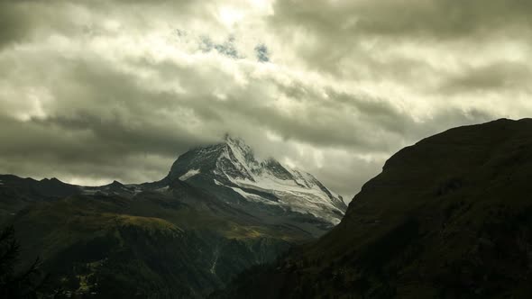 Clouds over Iconic Mountain Matterhorn