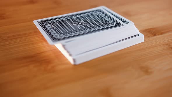 Close Interior Static Shot of a Deck of Cards on a Spinner