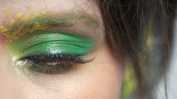 Eye of Young Woman, Makeup.