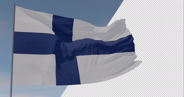 flag Finland patriotism national freedom, seamless loop, alpha channel